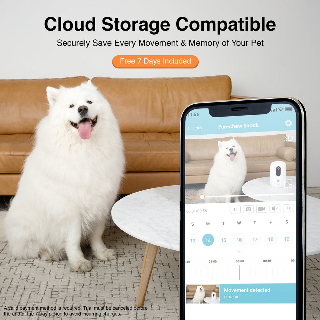 Purechew Smart Automated Pet Treat Dispenser with HD Camera & App Control