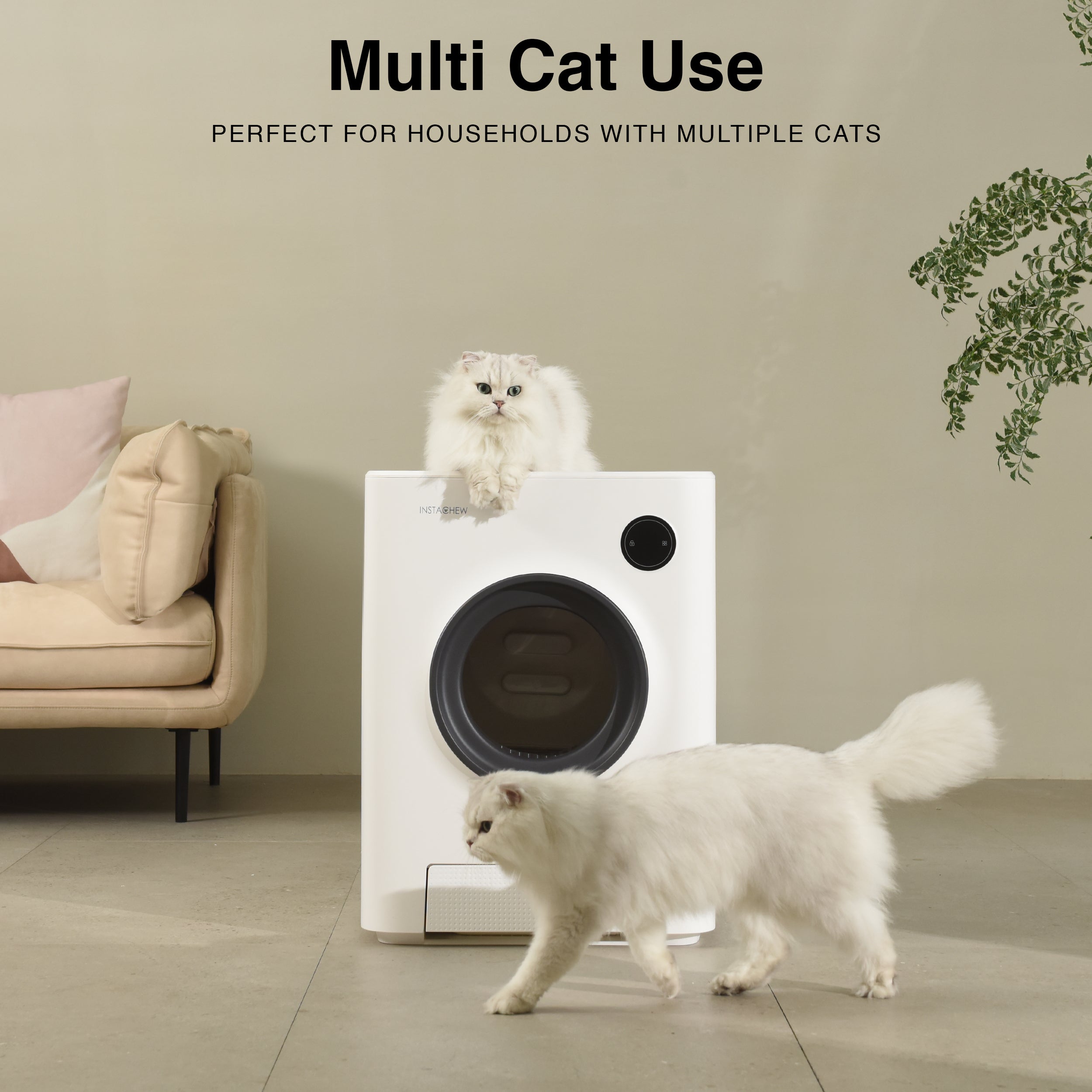 Purrclean Smart Automatic Self-Cleaning Multi-Cat Litter Box with App Control & Odor Removal