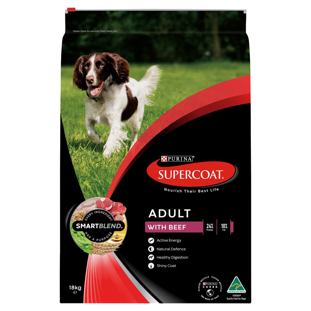Supercoat Adult Dog Dry Food: Real Beef, Complete Balanced Nutrition, 40.13lb