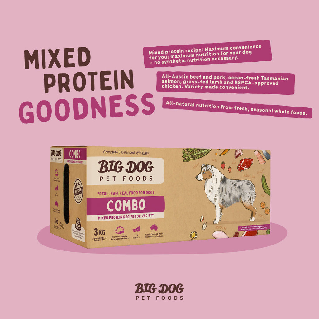Big Dog Multi-Protein Raw Frozen Dog Food Patties for Optimal Canine Health