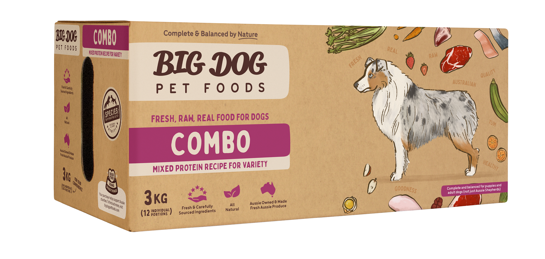 Big Dog Multi-Protein Raw Frozen Dog Food Patties for Optimal Canine Health