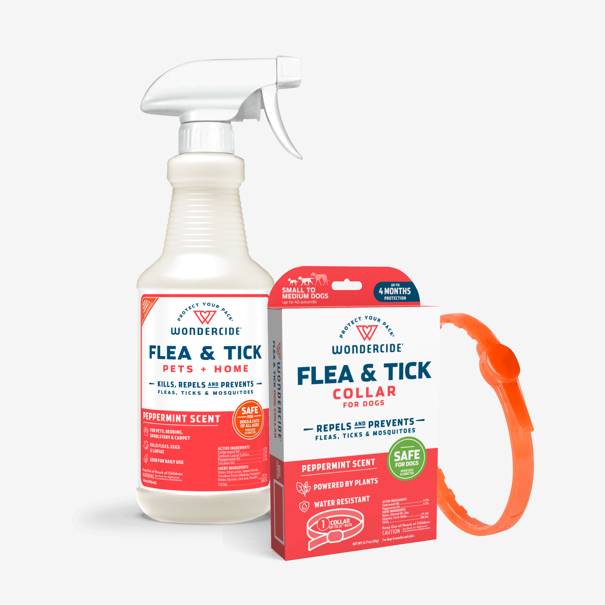 Wondercide Plant-Powered Flea & Tick Protection Bundle: Collar & Spray for Dogs
