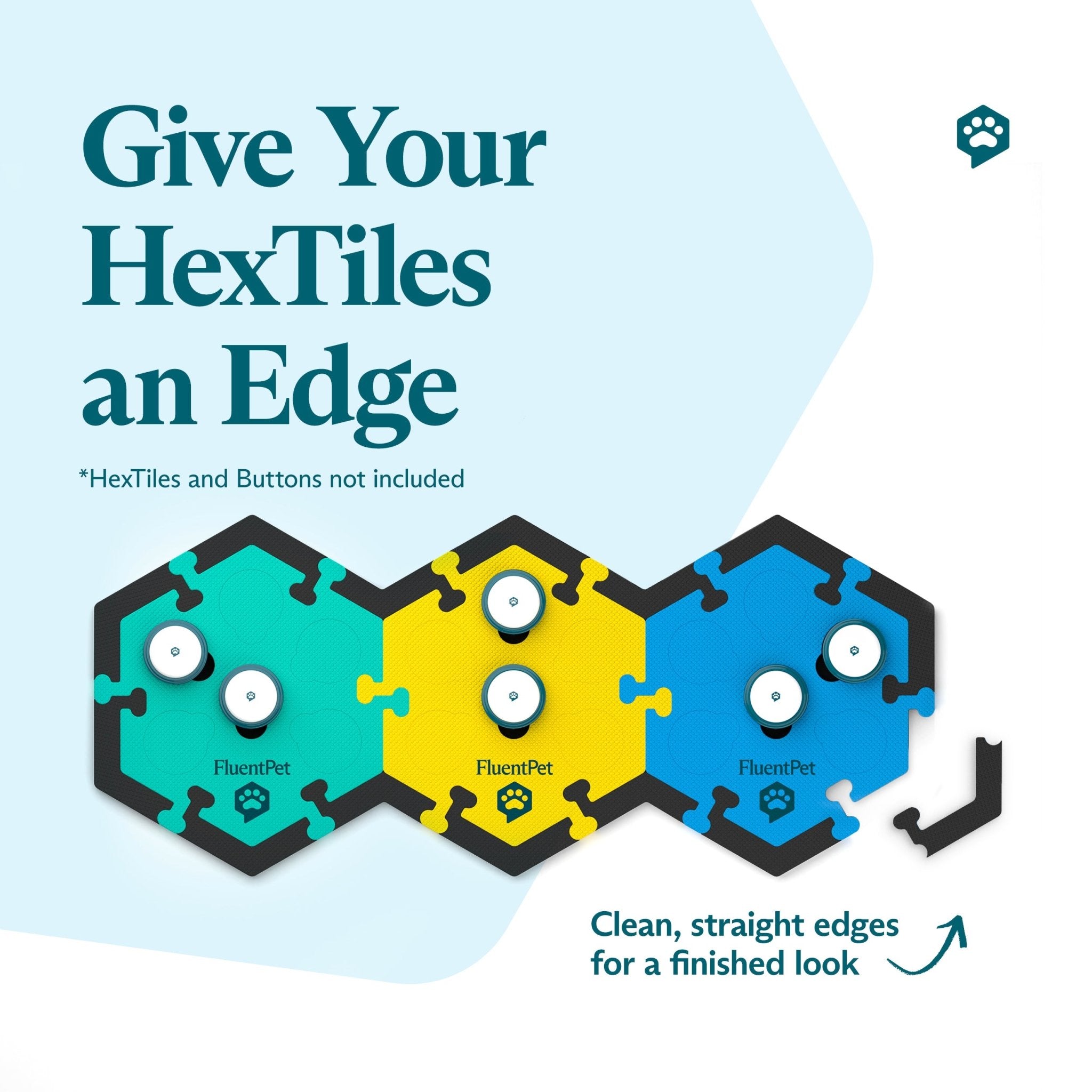 FluentPet HexTile Soundboard Edge Pieces Kit - Protect & Enhance Pet Communication