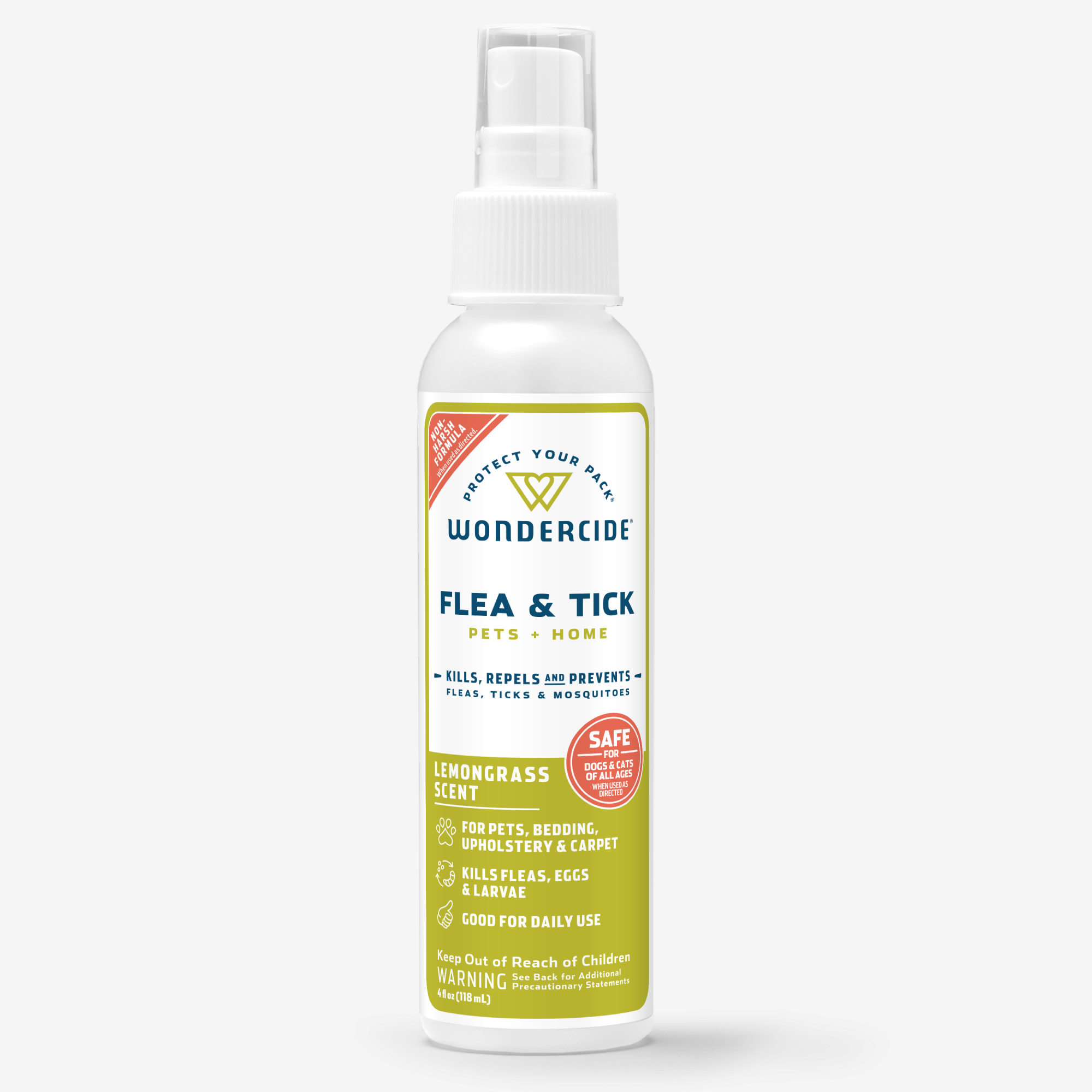 Wondercide Plant-Powered Flea & Tick Spray for Pets & Home, 4 oz