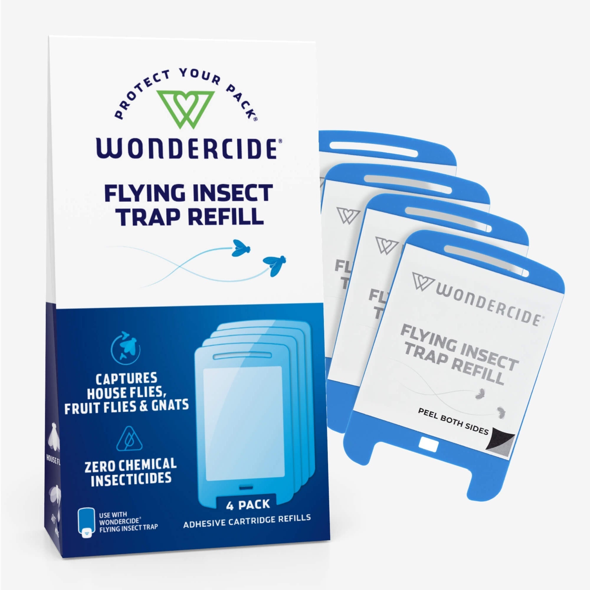 Wondercide Flying Insect Trap Refill Cartridges - 4-Pack Sticky Blu-V Illumination