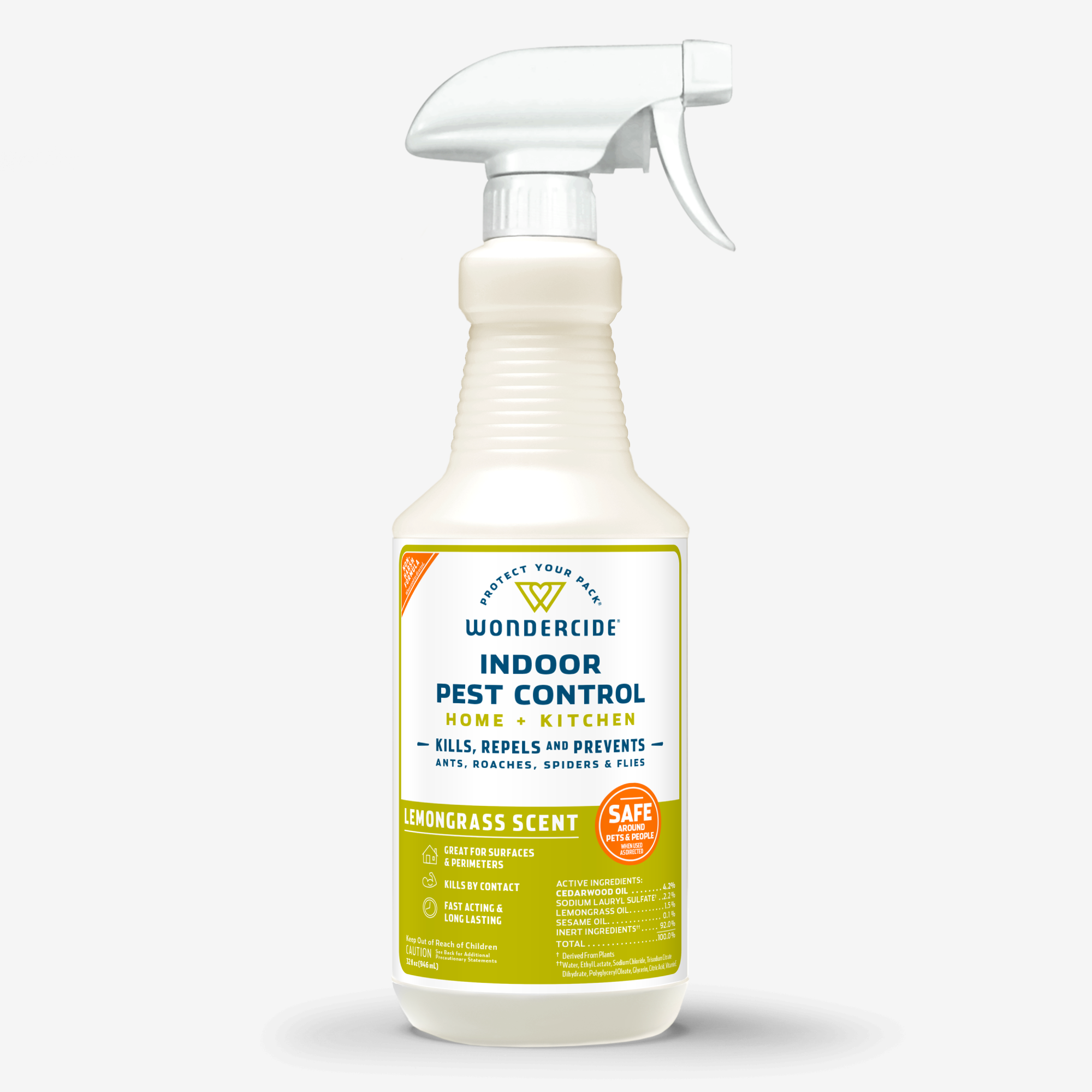 Wondercide Lemongrass Indoor Pest Control Spray for Home & Kitchen