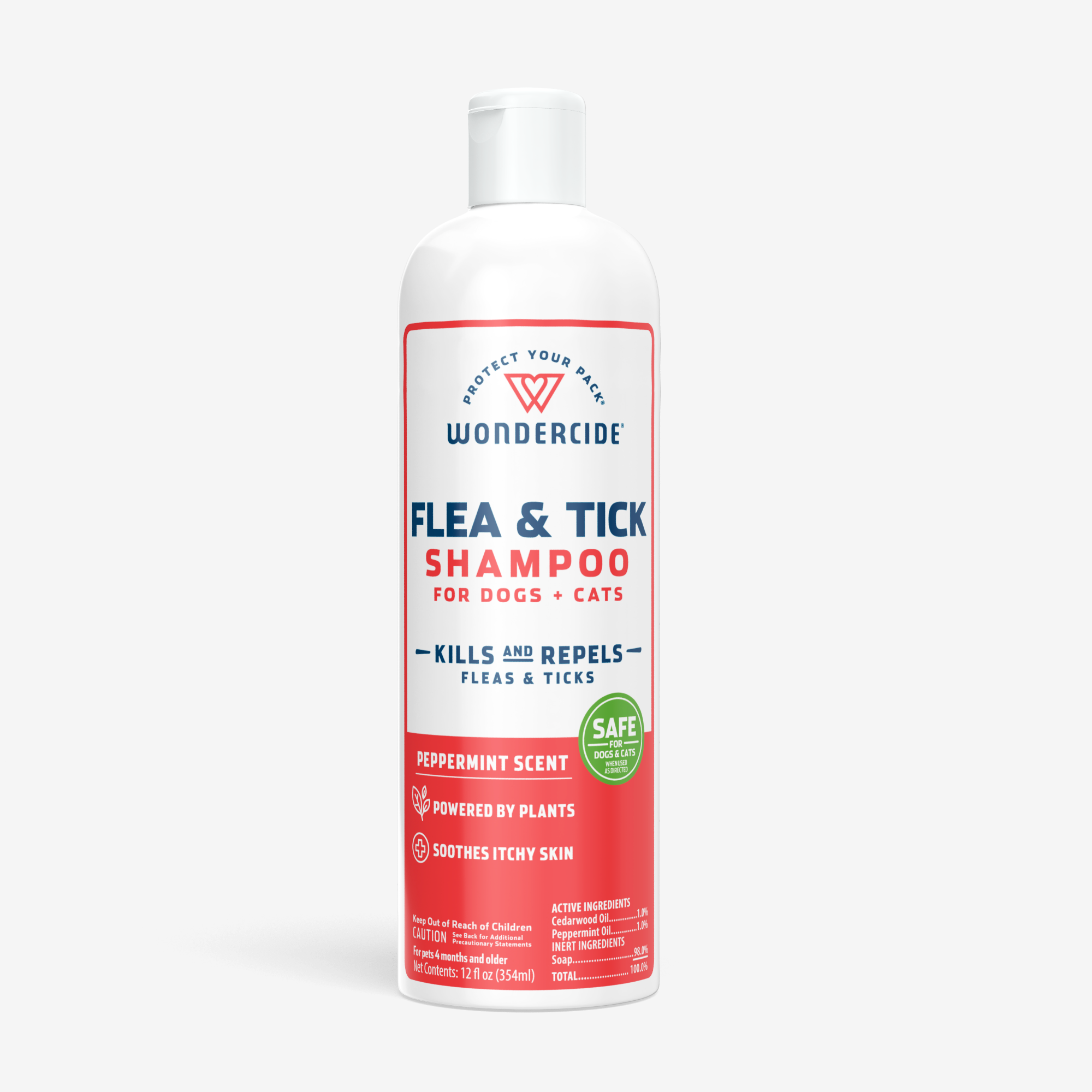 Wondercide Plant-Powered Flea & Tick Shampoo for Dogs & Cats with Peppermint