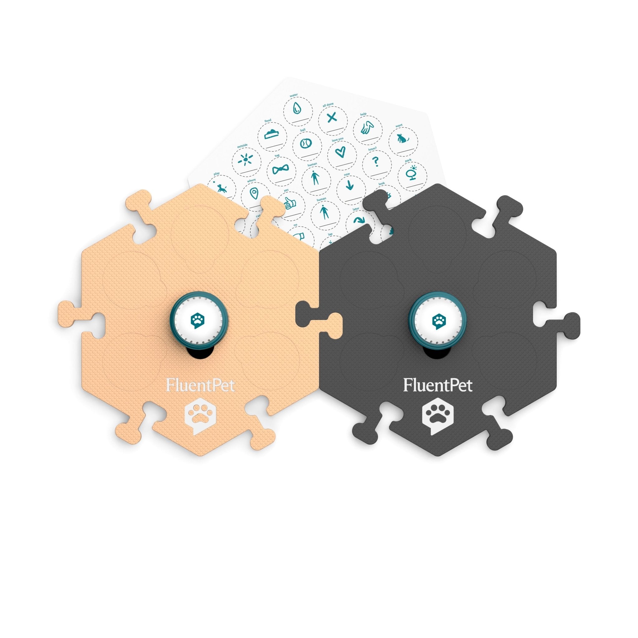 FluentPet Speak Up! Neutral Pet Communication Buttons & HexTiles Starter Kit