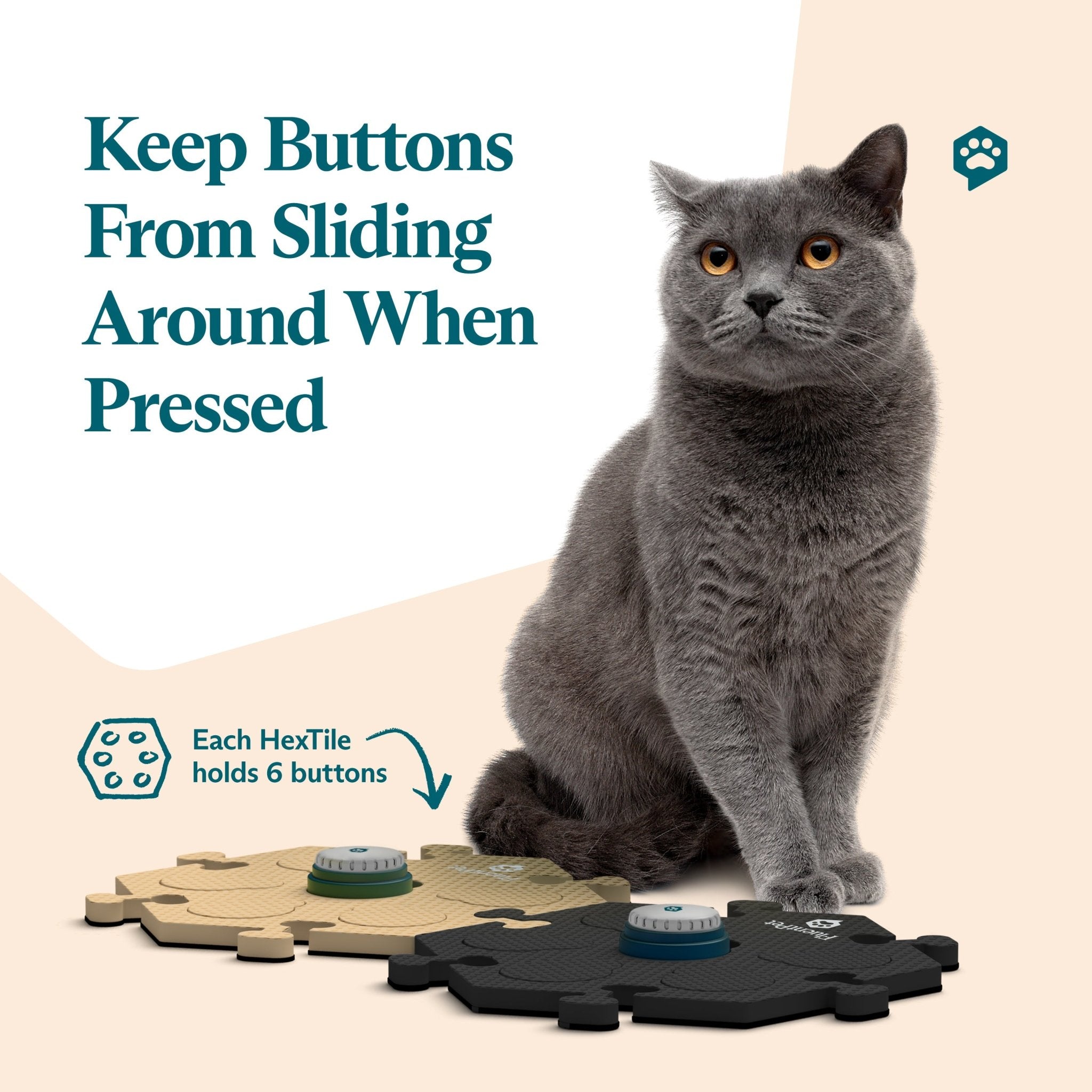 FluentPet Speak Up! Neutral Pet Communication Buttons & HexTiles Starter Kit