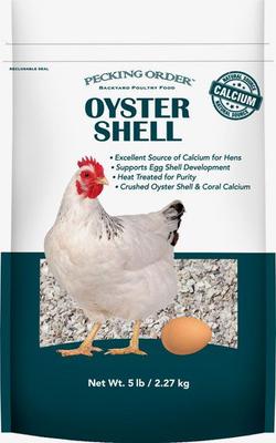 Pecking Order Premium Oyster Shell Poultry Feed for Strong Eggshells, Healthy Hens