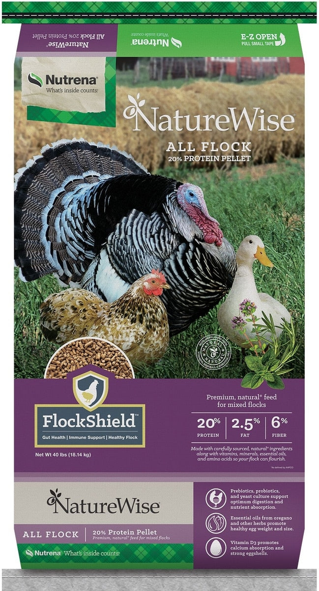 Nutrena NatureWise 20% All Flock High-Protein Pellet Feed for Healthy Poultry